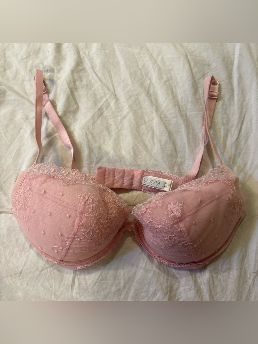 La Perla Pink Embroidered Lace Underwire Bra